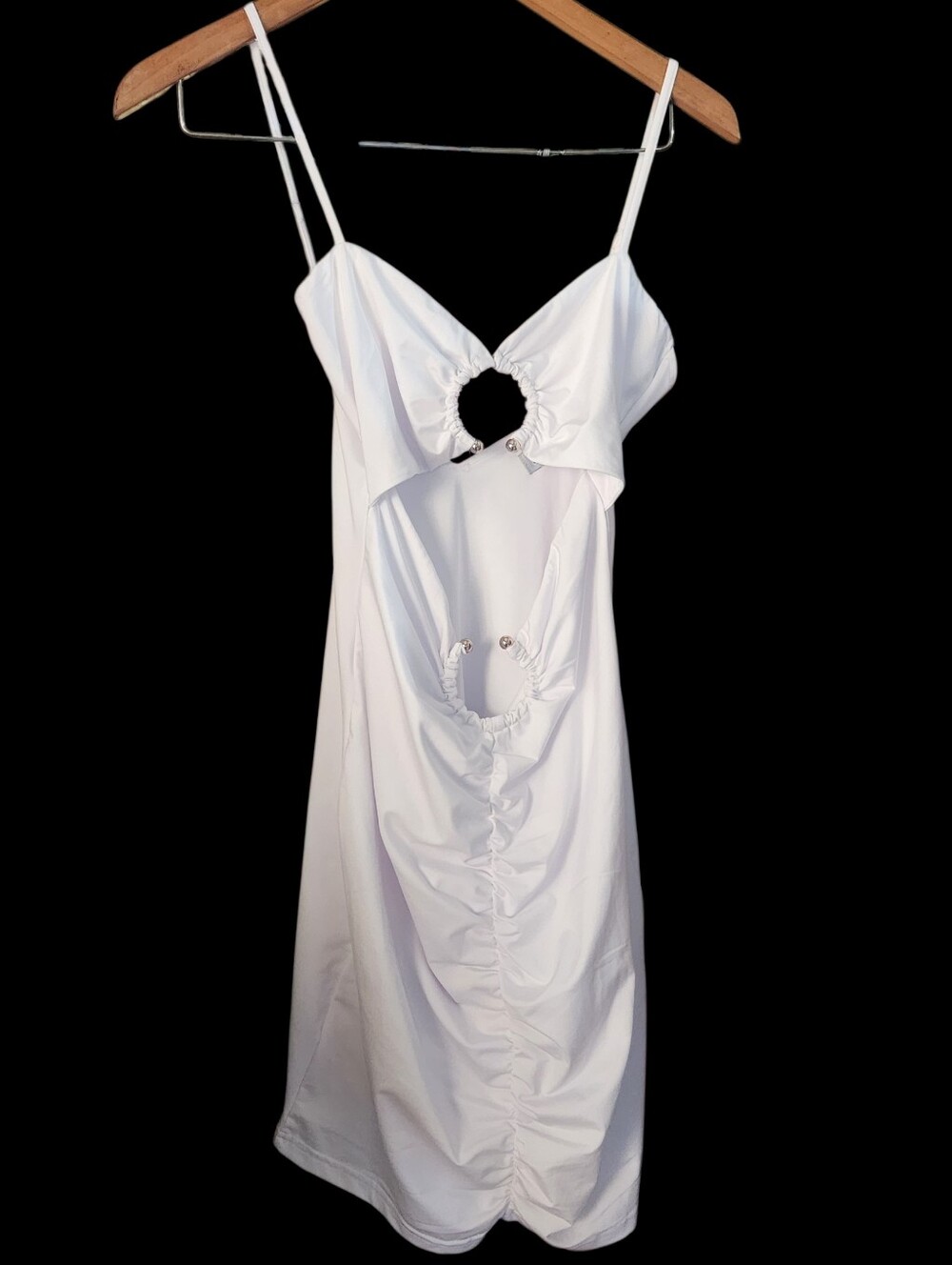 Beginning Boutique Tori White Cutout Ring Detail Mini Dress